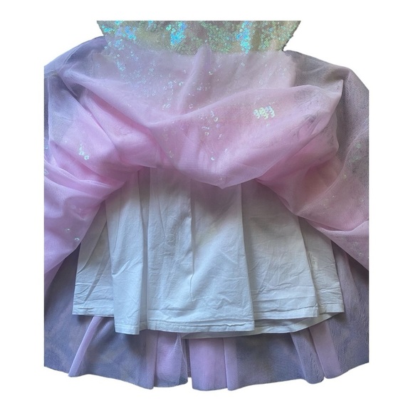 DOE A DEAR-PINK AND WHITE SEQUIN  DRESS-SIZE 4T - Picture 4 of 9
